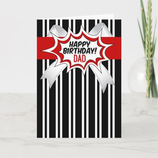 for Dad Birthday with Red Comic Book Style カード (正面)