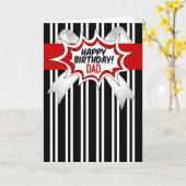 for Dad Birthday with Red Comic Book Style カード (黄色い花)