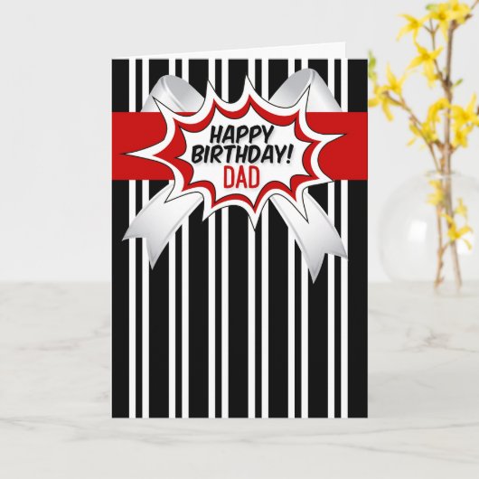 for Dad Birthday with Red Comic Book Style カード (黄色い花)