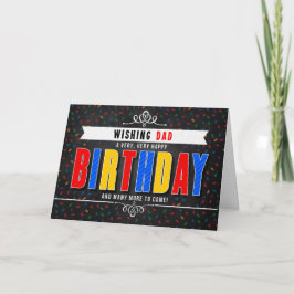 for Dad Colorful Chalkboard Birthday Typography カード