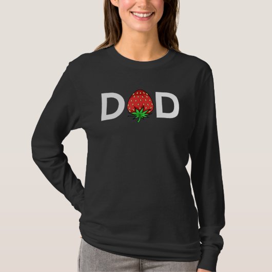 For Dad Cute Strawberry Dad Tシャツ (正面)