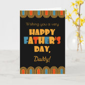 For Daddy Father's Day Decoスタイルon Black カード (黄色い花)