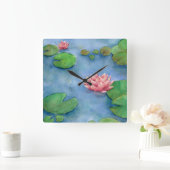 Fôr de Lotus Aguarela スクエア壁時計 (ホーム)