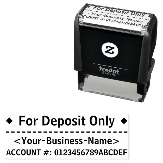"For Deposit Only"とネームゴム印 セルフインキングスタンプ (インサイチュ)