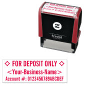 「FOR DEPOSIT ONLY」と名前をカスタムするゴム印 セルフインキングスタンプ (インサイチュ)