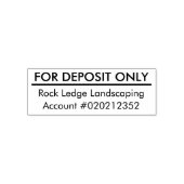 FOR DEPOSIT ONLY カスタムビジネス名 銀行 セルフインキングスタンプ (デザイン)