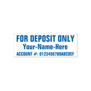 "FOR DEPOSIT ONLY" +名前をカスタムするゴム印 セルフインキングスタンプ