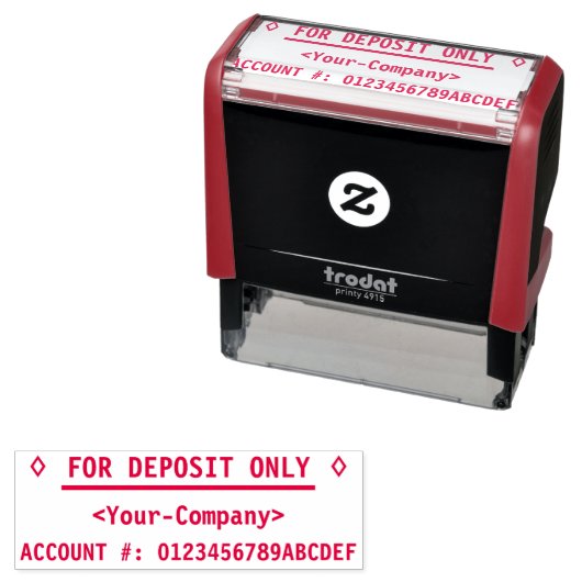"FOR DEPOSIT ONLY" (名前ゴム印つき) セルフインキングスタンプ (インサイチュ)