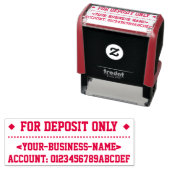 "FOR DEPOSIT ONLY" +名前ラバースタンプ セルフインキングスタンプ (インサイチュ)