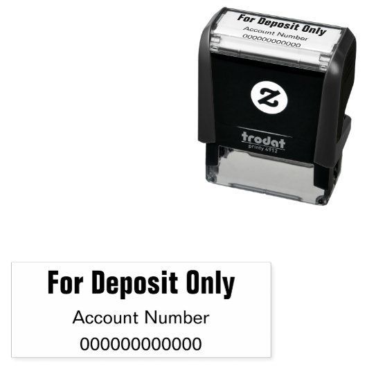 For Deposit Only and Bank Account Number Template セルフインキングスタンプ (インサイチュ)