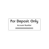 For Deposit Only and Bank Account Number Template セルフインキングスタンプ (デザイン)