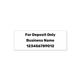 For Deposit Only Business Name Account Number Bold セルフインキングスタンプ