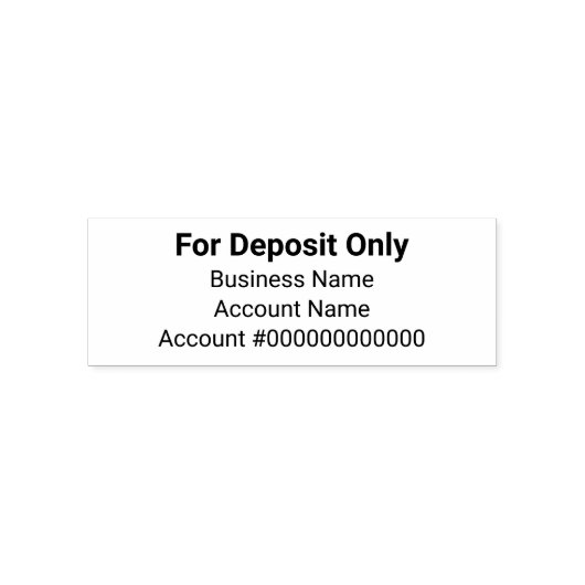 For Deposit Only Business Name Bank Account Number セルフインキングスタンプ (デザイン)