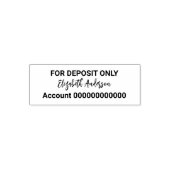 For Deposit Only Cursive Name Bold Bank Account No セルフインキングスタンプ (デザイン)
