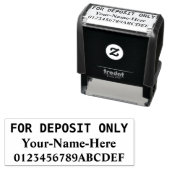 "FOR DEPOSIT ONLY" & Name Rubber Stamp セルフインキングスタンプ (インサイチュ)
