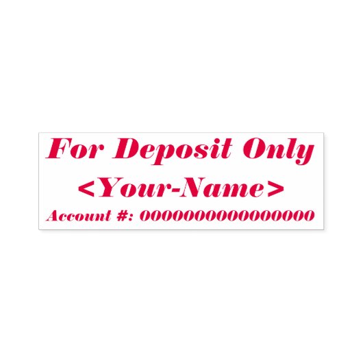 "For Deposit Only" & Name Rubber Stamp セルフインキングスタンプ (デザイン)