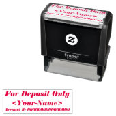 "For Deposit Only" & Name Rubber Stamp セルフインキングスタンプ (インサイチュ)