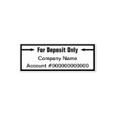 For Deposit Only with Arrows Business Name Account セルフインキングスタンプ (デザイン)