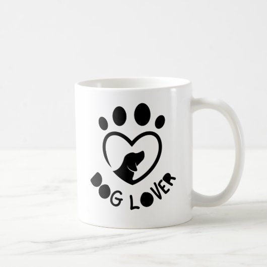 For dog lovers with the quote "Dog lover" コーヒーマグカップ (右)