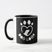 for dog lovers with the quote "Dog lover" マグカップ (左)