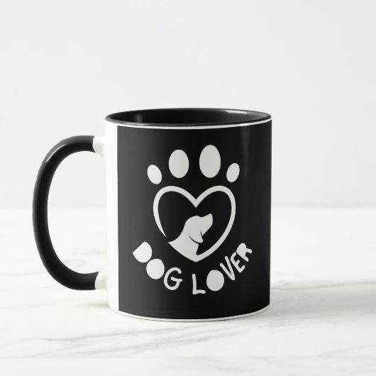 for dog lovers with the quote "Dog lover" マグカップ (左)