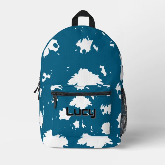 For Dreamers – Blue Splash Backpack プリントバックパック (正面)