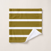 For Elegant Bathrooms – Gold & White Striped  バスタオルセット (ウォッシュタオル)