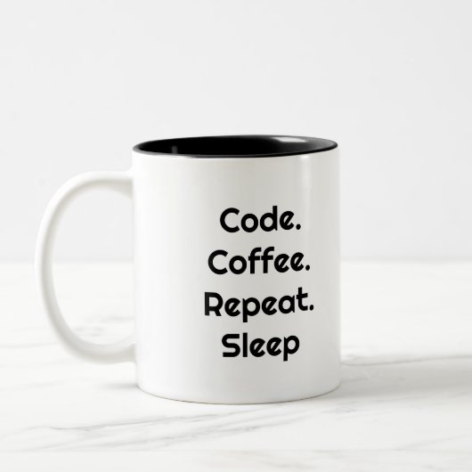 For Engineers – Code. Coffee. Sleep Coffee Mug ツートーンマグカップ (左)
