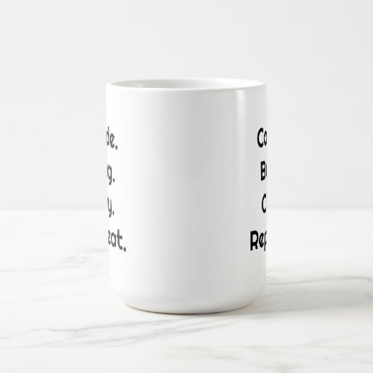 For Engineers & Developers – Code. Bug. Cry Mug コーヒーマグカップ (中央)