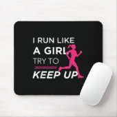 For Female Runners - I Run Like A Girl Try To Keep マウスパッド (マウス)