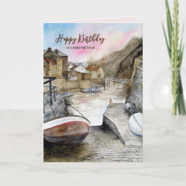 For Friend on誕生日ステイトスイングランドの水色 カード