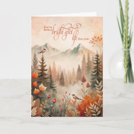 for Friend Sentimental Autumn Mountain Pines シーズンカード