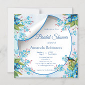 For-get-me-Not in Blueブライダルシャワー マグネット招待状 (正面)