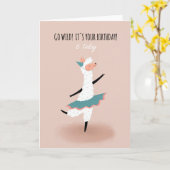 For Girl Cute踊りラマ第6誕生日カード カード (黄色い花)