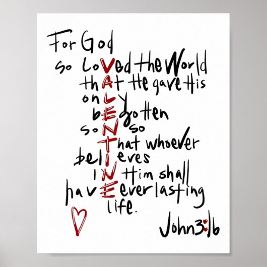For God So Loved The World Bible Verse Jesus Is My ポスター (正面)