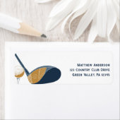For Golfers Golf Club Graphic Return Address ラベル (インサイチュ)