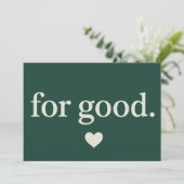 For Good Minimalist Positive Quote Aesthetic  招待状 (スタンド正面)