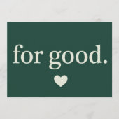 For Good Minimalist Positive Quote Aesthetic 招待状 (正面)