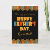 For Granddad Father's Day Decoスタイルon Black カード (正面)