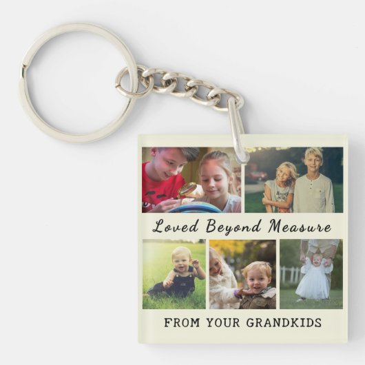 For Grandma & Grandpa – Loved Beyond Measure キーホルダー (正面)