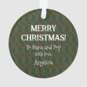 For Grandparents a Candy Cane Photo Christmas オーナメント (裏面)