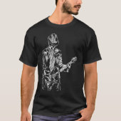 for guitarists and rocker retro guitars tシャツ (正面)