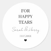 For Happy Tears モダン結婚式の引き出物 ラウンドシール (正面)