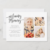 For Her Forever in our Hearts Modern Simple Photo 招待状 (裏面)