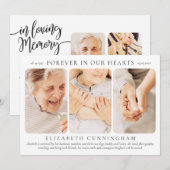 For Her Forever in our Hearts Modern Simple Photo 招待状 (正面/裏面)