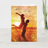 For HER I Love You Romantic Couple Kissing Meadow カード (正面)