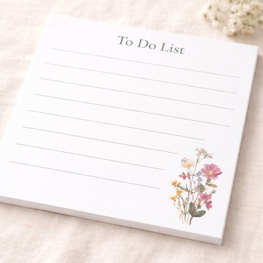 For Her Personalized Wildflower To-Do List ノートパッド