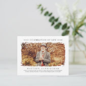 For Himお祝い・オブ・ライフモダンシンプルフォト インビテーションポストカード (スタンド正面)