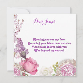 For Him Sweetheart Valentinesヴィンテージバラカスタム シーズンカード