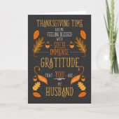 for Husband Thanksgiving Immense Gratitude for You シーズンカード (正面)